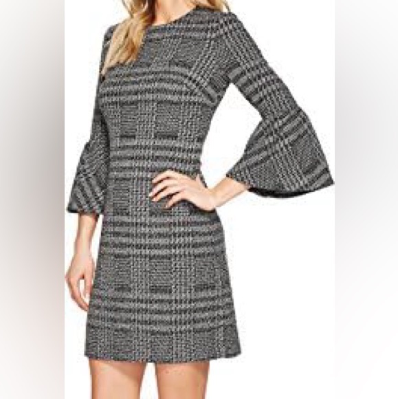 Calvin Klein Dresses & Skirts - Calvin Klein Black and White A-Line Bell Sleeve Dress